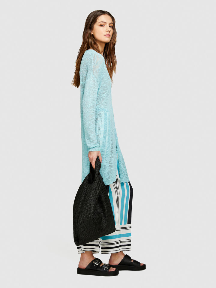 Long cardigan - women's cardigans - Turquoise | Sisley image number 2